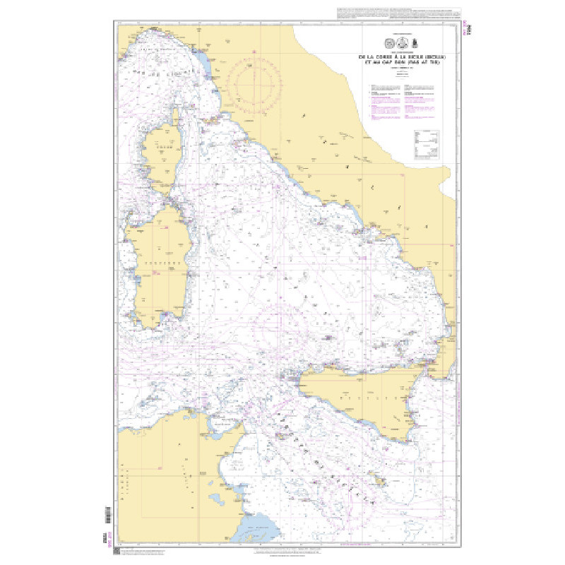 Shom Raster Géotiff - 7292 - carte marine numérique - De la Corse à la Sicile (