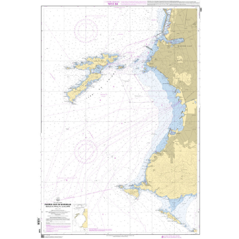 Shom Raster Géotiff - 7391 - Abords Sud de Marseille - Des îles de Frioul à l'île de Jarre