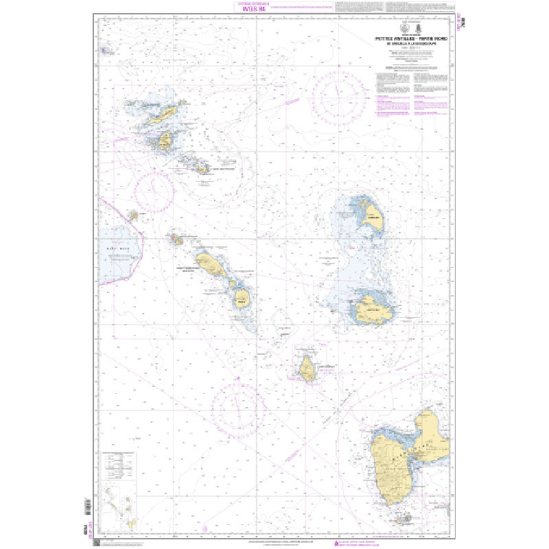 Shom Raster Géotiff - 7630 - Petites Antilles - Partie Nord - De Anguilla à la Guadeloupe