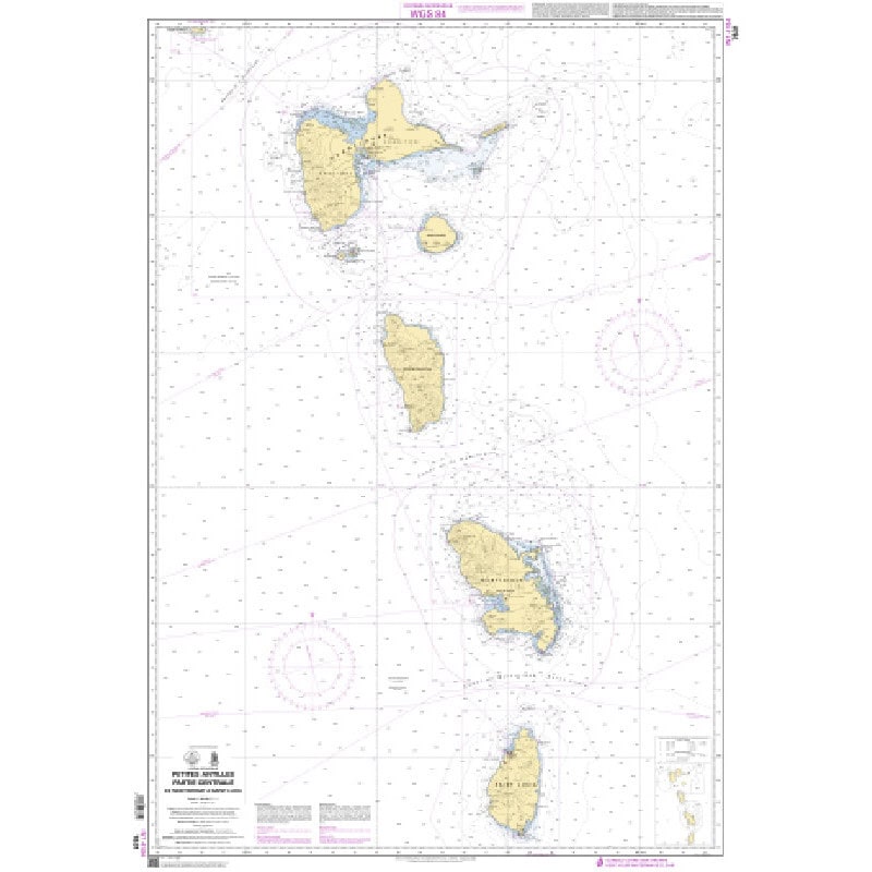 Shom Raster Géotiff - 7631 - Petites Antilles - Partie centrale - De Montserrat à Saint Lucia