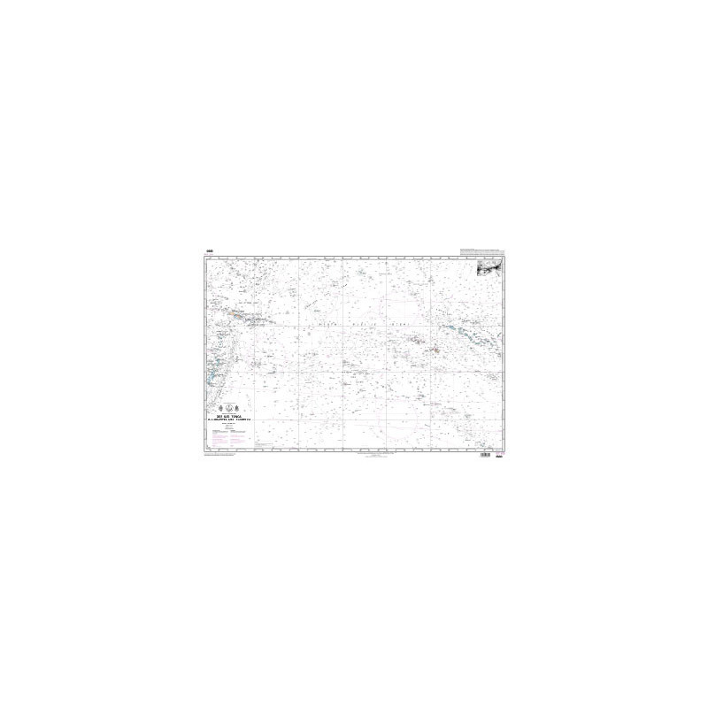 Shom Raster Géotiff - 6880 - carte marine numérique - Des îles Tonga à l'archipel des Tuamotu