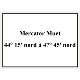 Shom - 9610NQG - Mercator Muet 44° 15' nord à 47° 45' nord