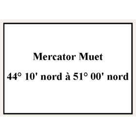 Shom - 9612NQG - Mercator Muet 44° 10' nord à 51° 00' nord