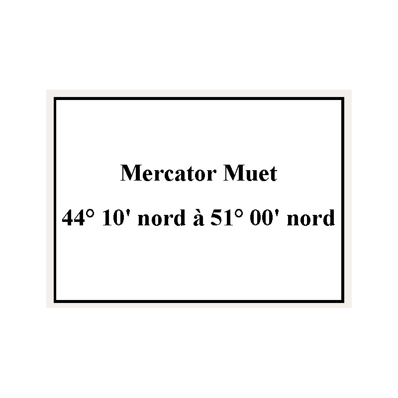 Shom - 9612NQG - Mercator Muet 44° 10' nord à 51° 00' nord