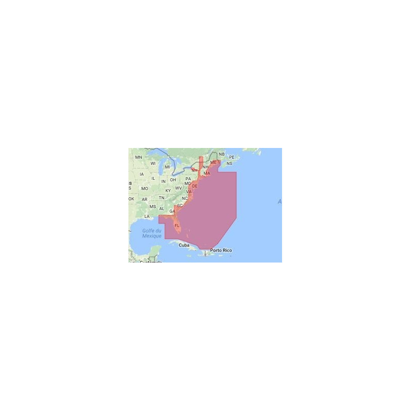 C-map - Max Wide pour Adrena NA-M022 - carte marine numérique - Côte Est des Etats-Unis et Bahamas