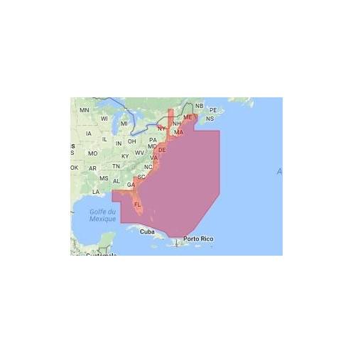 C-map - Max Wide pour Adrena NA-M022 - carte marine numérique - Côte Est des Etats-Unis et Bahamas