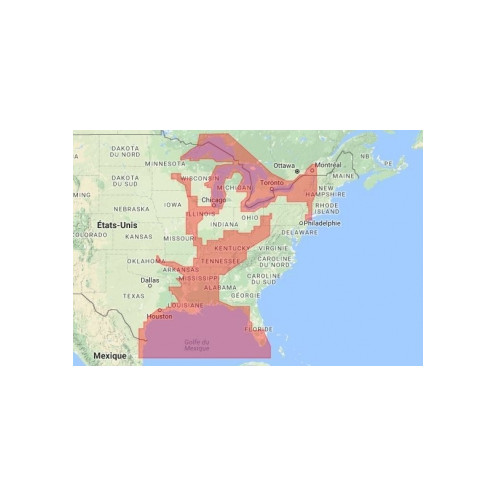 C-Map Max Wide pour Adrena NA-M023 Gulf Of Mexico,Great Lakes & Rivers
