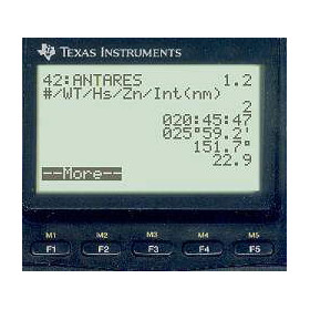 Texas Instruments 89 avec logiciel de navigation astronomique StarPilot