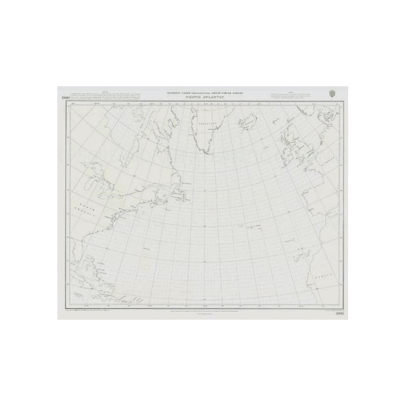 Admiralty - 5095 - Notrh Atlantic Ocean - gnomonic chart