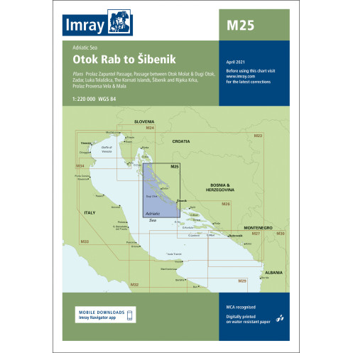 Imray - M25 - Otok Rab to ?ibenik - Adriatic Sea
