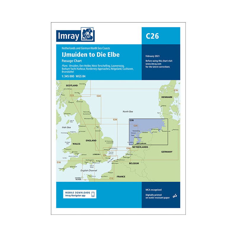 Imray - C26 - IJmuiden to Die Elbe - Passage Chart