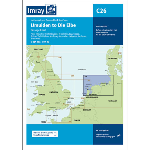 Imray - C26 - IJmuiden to Die Elbe - Passage Chart