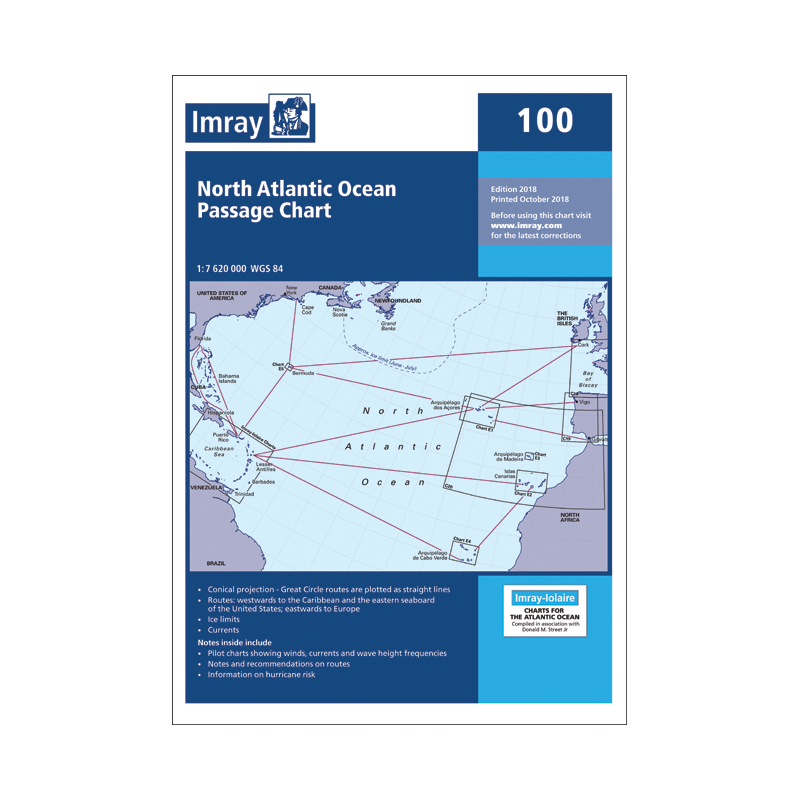 Imray - 100 - North Atlantic Ocean Passage Chart