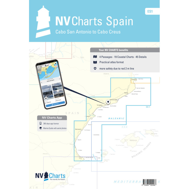 NV Charts - ES 1 - NV Atlas Spain - Cabo Creus to Cabo San Antonio