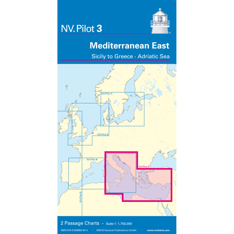 NV Charts - NV Pilot 3 - Mediterranean East, Sicily to Greece • Adriatic Sea
