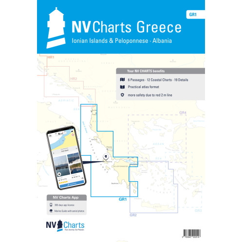 NV Charts - GR 1 - NV Atlas Greece - Ionian Islands & Peloponnese - Albania NV Charts - GR 1 - NV Atlas Greece - Ionian Islands & Peloponnese - Albania