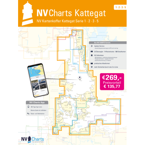 NV Charts - NV Atlas - Kartenkoffer : Kattegat, 1, 2, 3, 5.1, 5.2