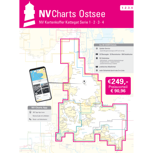 NV Charts - NV Atlas - Kartenkoffer : Ostsee, 1, 2, 3, 4