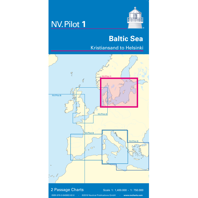 NV Charts - NV Pilot 1 - Baltic 1 Passage Charts Baltic, Kristiansand to Helsinki