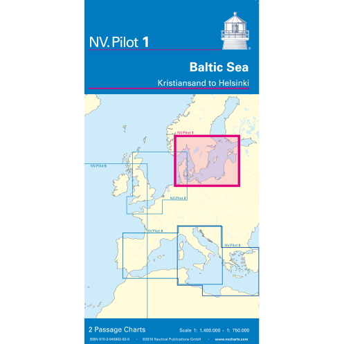 NV Charts - NV Pilot 1 - Baltic 1 Passage Charts Baltic, Kristiansand to Helsinki