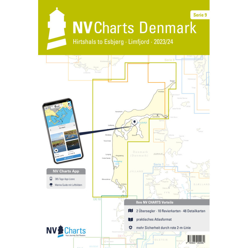 Carte marine NV Charts - NV Atlas Serie 9 - Hirstshals to Esbjerg · Limfjord