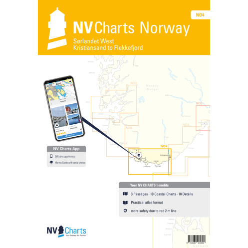 NV Charts - NO 4 - NV Atlas Norway - Solandet West - Kristiansand to Flekkefjord