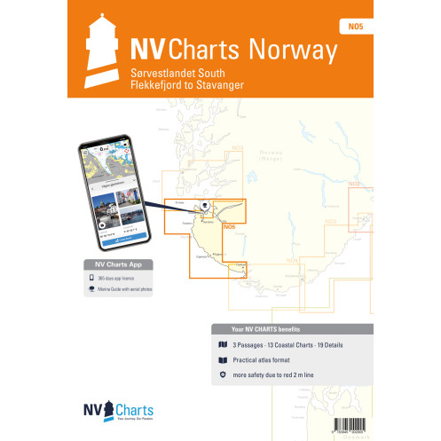 NV Charts - NO 5 - NV Atlas Norge - Sorvestlandet Sor - Flekkefjord til Stavanger