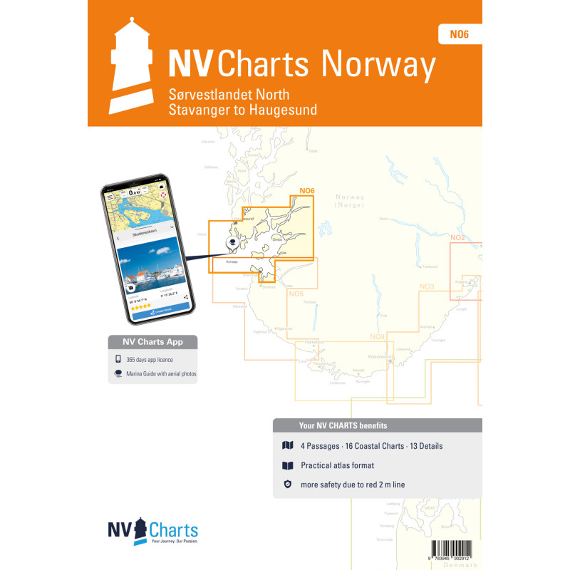 NV Charts - NO 6 - NV Atlas Norge - Sorvestlandet Nord - Stavanger til Haugesund