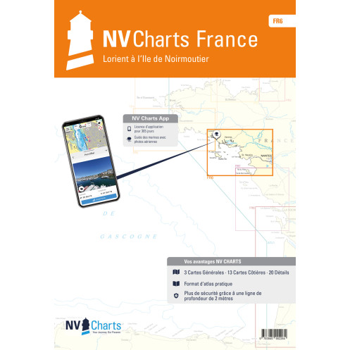 NV Charts - FR 6 - NV Atlas France - Lorient à Île de Noirmoutier & Nantes NV Charts - FR 6 - NV Atlas France - Lorient à Île de Noirmoutier & Nantes