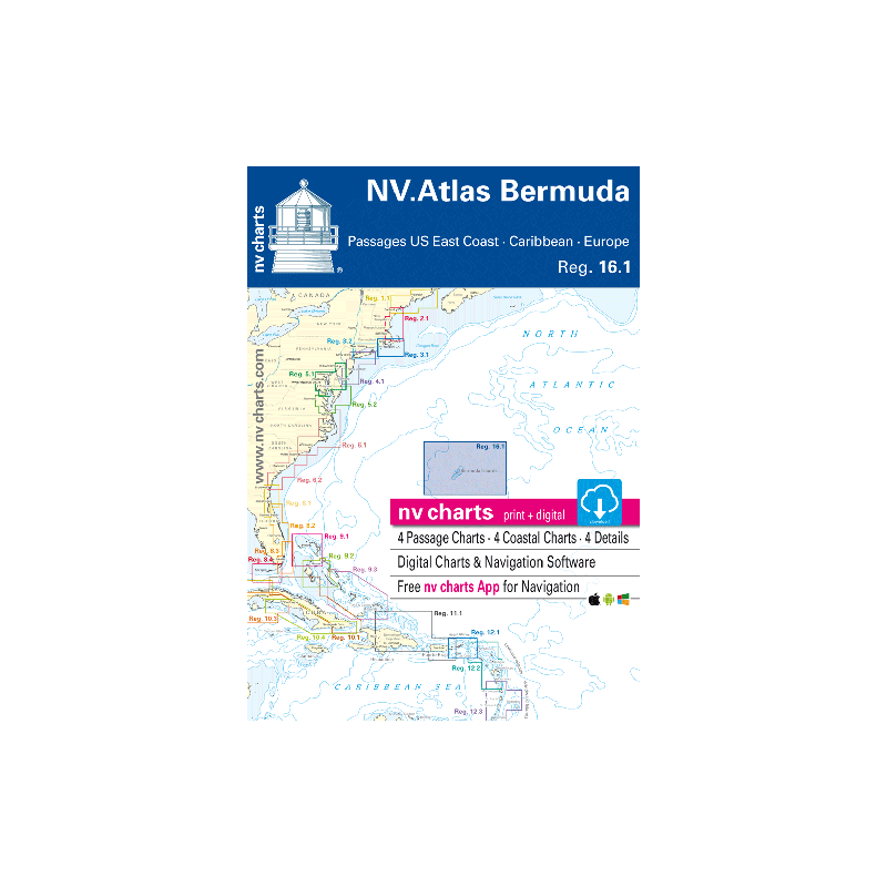 NV Charts - Reg. 16.1 - NV Atlas Caribbean · Bermuda Islands, Passages Us Eastcoast, Caribbean, Europe