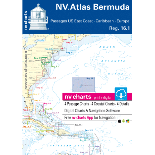 NV Charts - Reg. 16.1 - NV Atlas Caribbean · Bermuda Islands, Passages Us Eastcoast, Caribbean, Europe