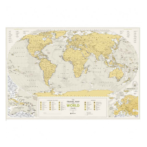 Carte à gratter geography world papier