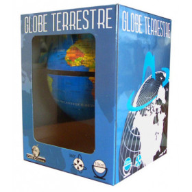Mappemonde 10 cm Globe tournant bleu politique