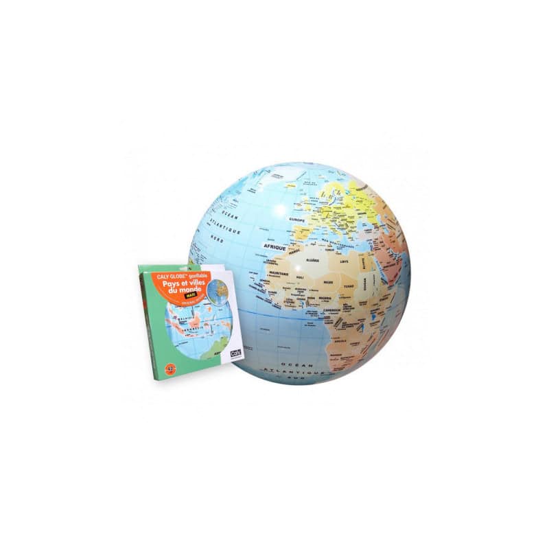 Globe gonflable Maxi Shiny pays et villes de monde 42 cm