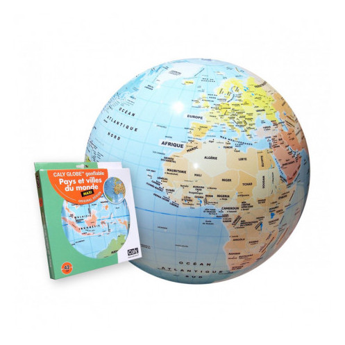 Globe gonflable Maxi Shiny pays et villes de monde 42 cm