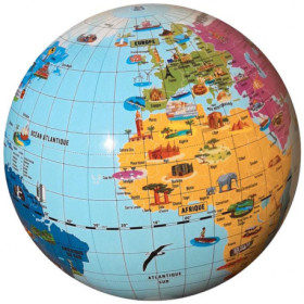 Globe gonflable maxi Glossy merveilles de monde 42 cm