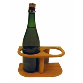 Bamboo stand of 2 bottles