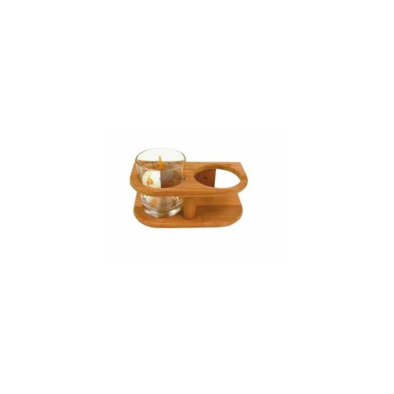 Support de verres en bambou - 2 verres o 77 mm : 190 x 50 x 100 mm