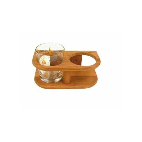 Bamboo glasses stand- 2 glasses o 77 mm : 190 x 50 x 100 mm