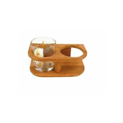 Support de verres en bambou - 2 verres Ø 77 mm : 190 x 50 x 100 mm