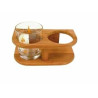 Bamboo glasses stand- 2 glasses o 77 mm : 190 x 50 x 100 mm