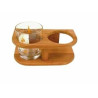 Support de verres en bambou - 2 verres Ø 77 mm : 190 x 50 x 100 mm