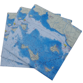 Serviette en papier motif carte marine