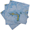Serviette en papier motif carte marine