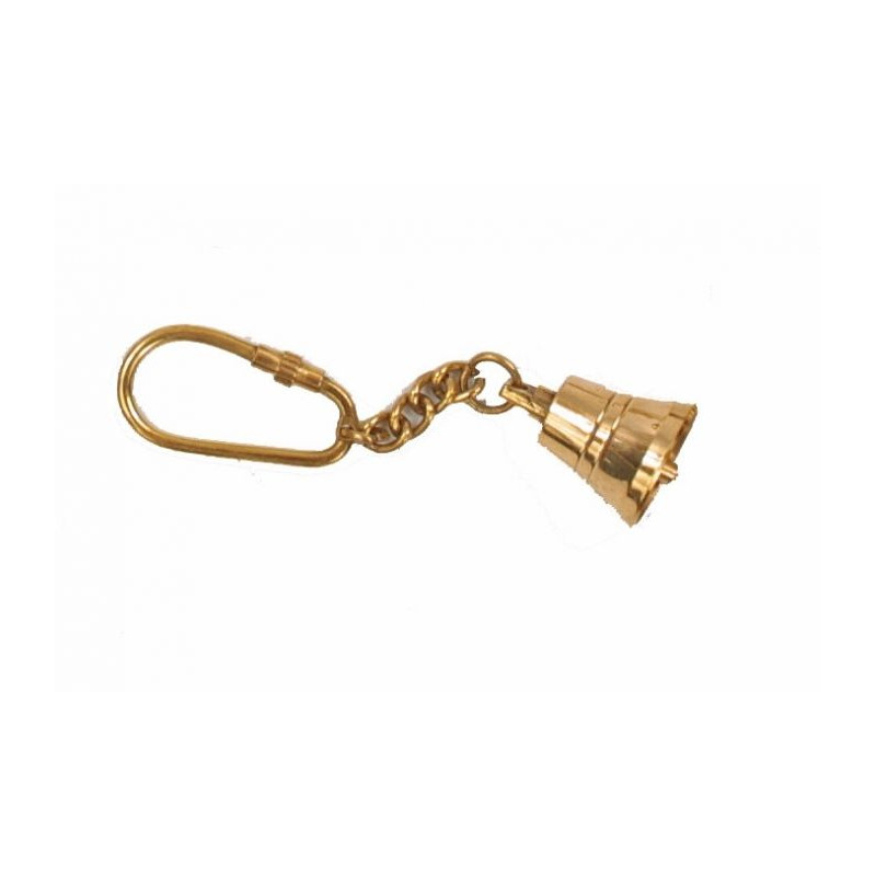 Bell brass keychain