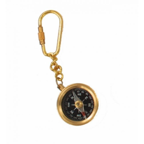 Brass compass keychain