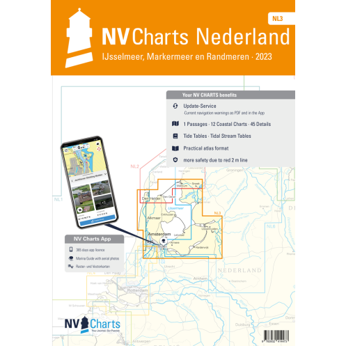 NV Charts - NL 3 - NV Atlas Nederland - Ijsselmeer en Randmeeren