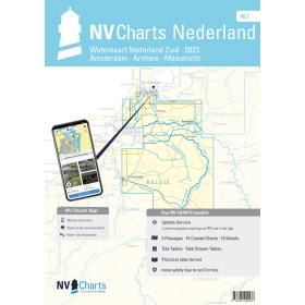 NV Charts - NL 7 - NV Atlas Binnen Nederland - Waterkaart Nederland Zuid, Arnhem - Maastricht