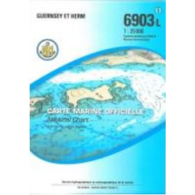 Carte marine Shom L - 6903L - (fac-similé de la carte GB 807) - Guernsey et Herm