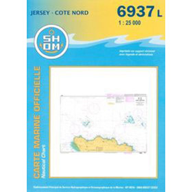 Carte marine Shom L - 6937L - (fac-similé de la carte GB 1136) - Jersey - Côte Nord